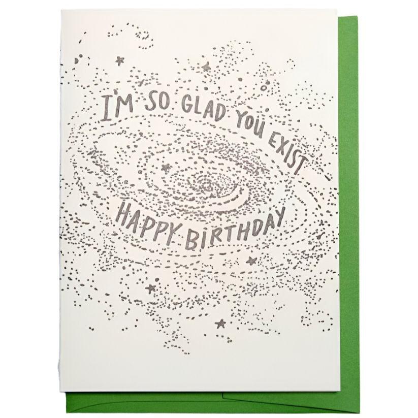 Letterpress-Geburtstagskarte 'So Glad You Exist', A6 – Produktbild 1