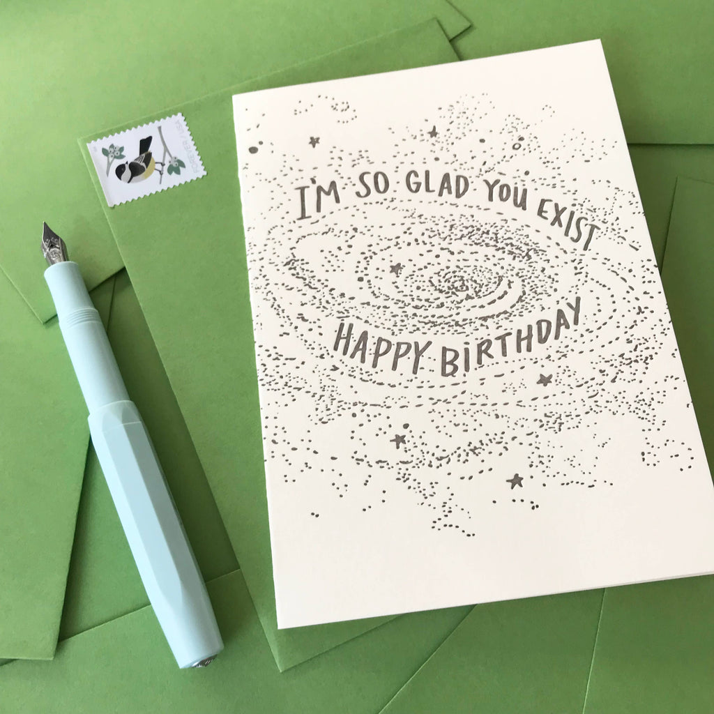 Letterpress-Geburtstagskarte 'So Glad You Exist', A6 – Produktbild 2